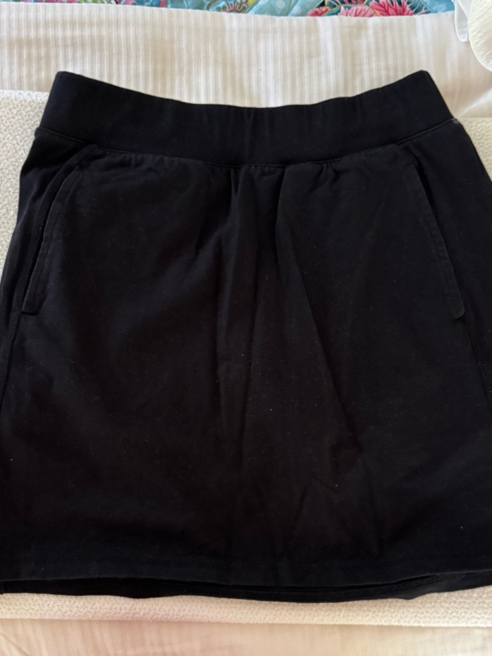 Talbots Black Stretch Mini Skirt with Elastic Waist